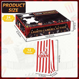 36 Pcs Movie Night Snack Trays with Popcorn Bags Disposable Paper