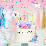 MTLEE Number 7 Birthday Candle with 12 Pcs Spiral Candles for Girls