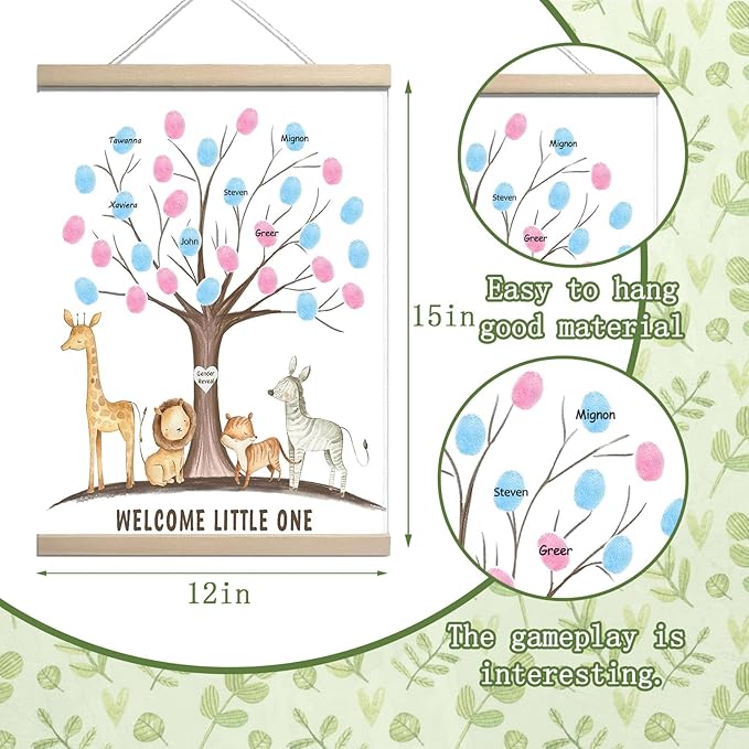 Gender Reveal Party Decorations Gender Reveal Fingerprint Tree with