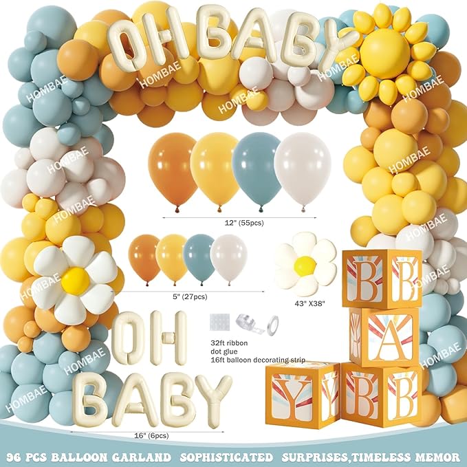 Here Comes the Son Baby Shower Decor 119 PCs Boys Boho Baby Shower