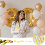 30th Birthday Candle for Cake, Colorful Macaron Numeral Candles for