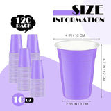 120 Pcs Purple Plastic Cups 16 oz purple Party Cups Halloween plastic
