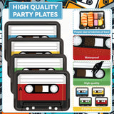 40PCS Cassette Tape Plates 70s 80s 90s Party Decorations 10 x 7 Inch