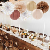 Boho Baby Shower Party Decorations Streamers Lanterns 14pcs White