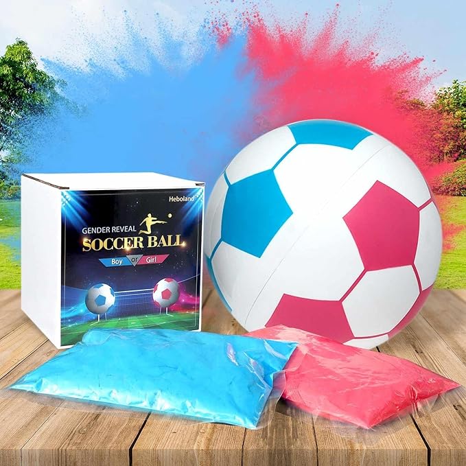 Gender Reveal Soccer Ball with Powder Revelacion de Sexo de Bebe 2