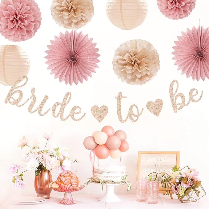 Blush Pink Rose Gold Bridal Shower Fall Party Decorations 31pcs