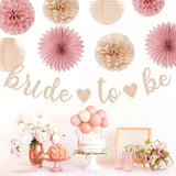 Blush Pink Rose Gold Bridal Shower Fall Party Decorations 31pcs