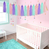 Pink-Purple Mint Mermaid Ocean-Themed Party-Decorations - 15pcs