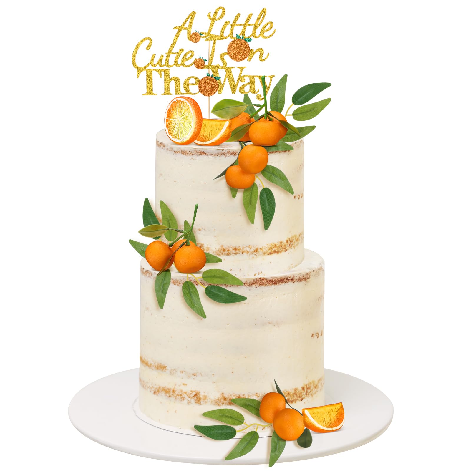 Soulchen 15 Pcs Little Cutie Is on the Way Cake Topper Set Glitter