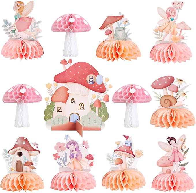 12 PCS Fairy First Birthday Decoration Fairy Centerpieces for Tables