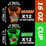 mishunyus 24 Pcs Glow Football Cups Decorations, Superbowl Party