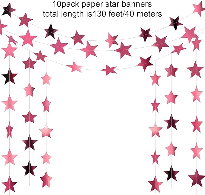 Patelai Glitter Star Garland Banner 2026 Graduation Decor 130 Feet #24
