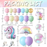 140Pcs Pastel Rainbow Unicorn Balloon Garland Arch Kit with Pink