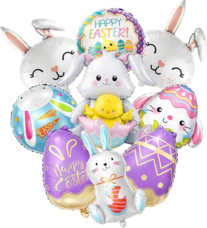 Easter Balloons Easter Party Decorations with Bunny Decor and Easter