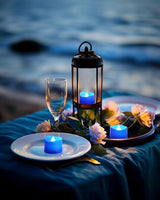 Homemory Blue Tea Lights Candles Battery Operated, 200+Hour Flameless