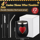 4 Pcs Casino Party Cups Pokers Glasses Stainless Steel Wine Tumblers