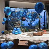 Chrome Metallic Blue Balloons 12 inch, 100 Pcs Latex Shiny Balloons