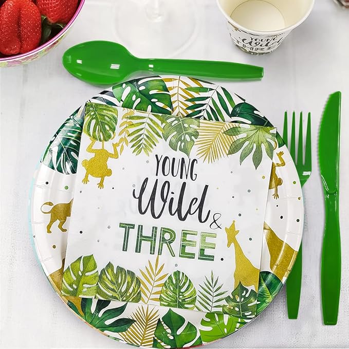 Young Wild And Three Decorations Tableware Safari Jungle Theme 3rd
