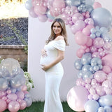 Pink Purple Blue Balloon Arch Kit 108Pcs Double Stuffed Pearl Blue