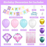 Mermaid Birthday Decorations Supplies Purple Pink Teal Blue Balloons