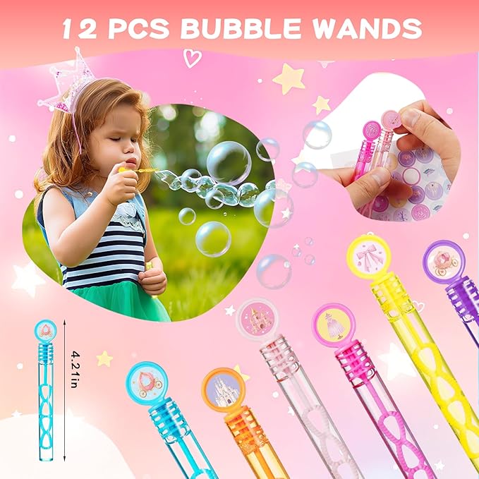 72Pcs Princess Party Favors Crown Birthday Decorations Party