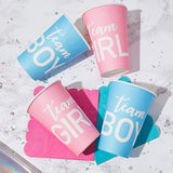 Paper Party Cups Gender Reveal Party Supplies 12 oz Pink and Blue 50