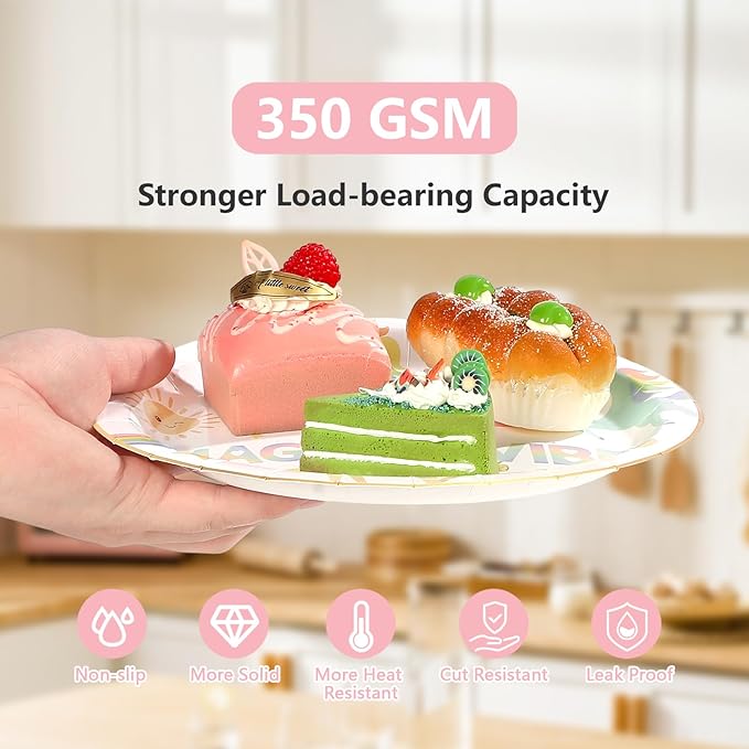 96 Pcs Magical Pastel Unicorn 5th Birthday Party Supplies Five is a