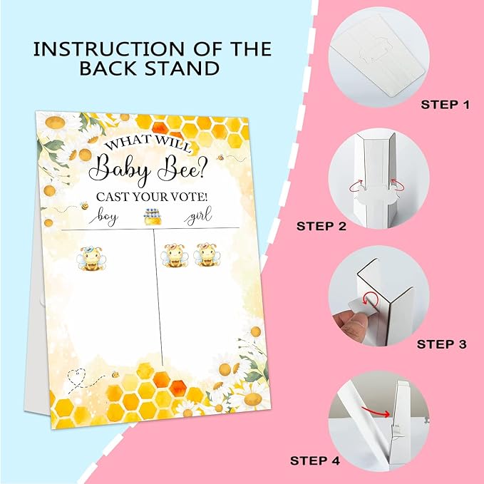 Gender Reveal Party Games Bee Theme Baby Gender Reveal Voting Board