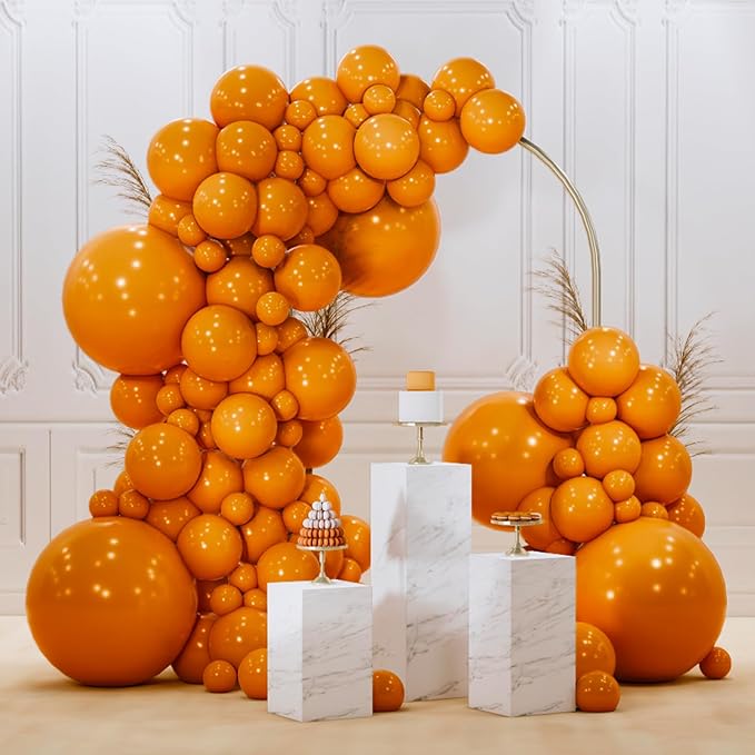 PartyWoo Burnt Orange Balloons 140pcs Different Sizes of 18 12 10 5
