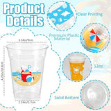 100Pcs Beach Pool Party Decoration Cups, 12 Oz Summer Disposable Cups