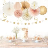 Champagne Gold Fall Boho Baby Shower Party Decorations 21pcs Girls