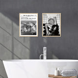Bwodke OAK Wood Framed Wall Art After the Disco Party Canvas Art Black