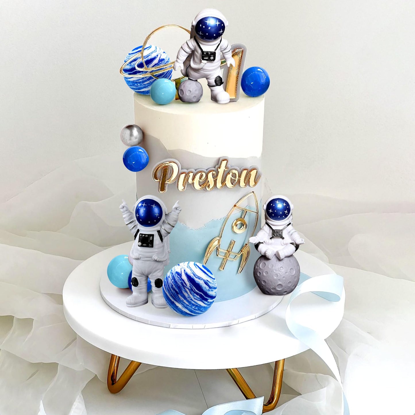Space Cake Toppers Outer Space Astronaut Rocket Stars Cake
