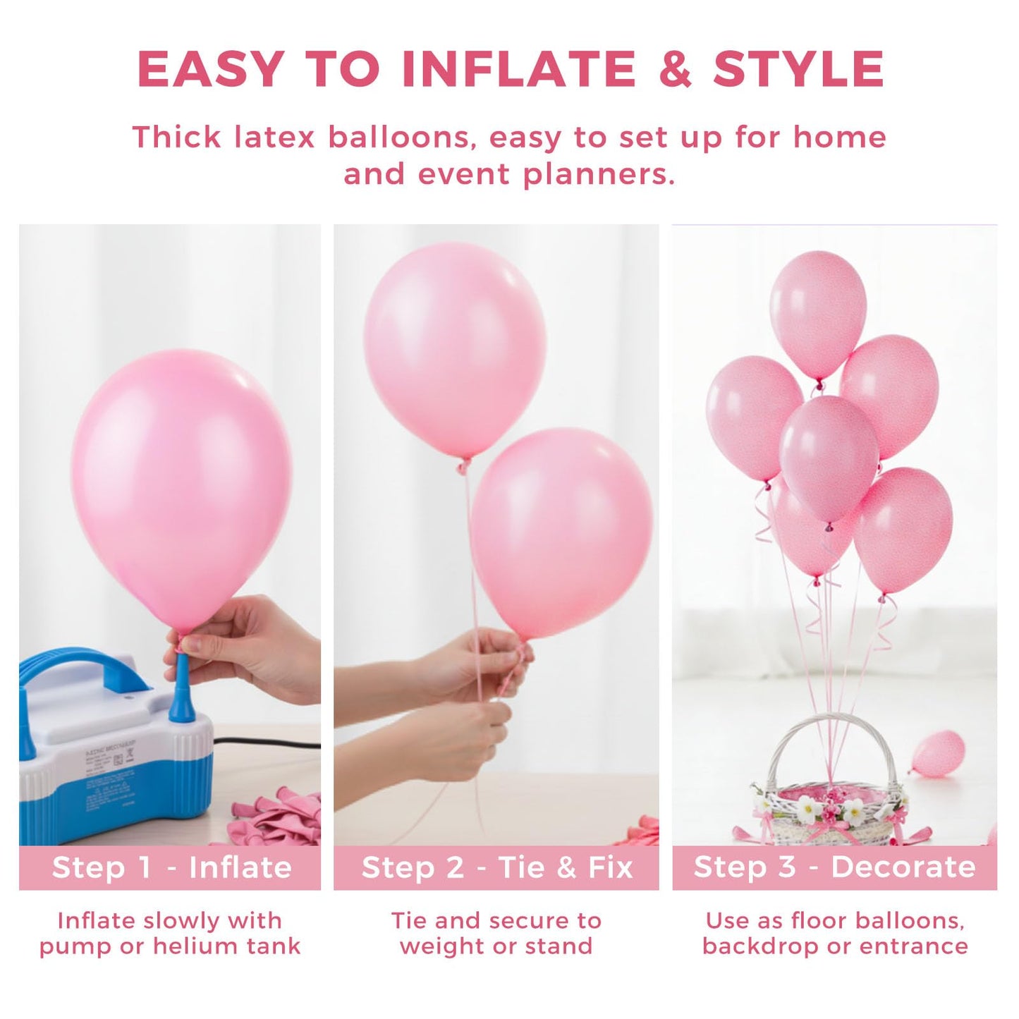 LovesTown 150 PCS Pink Balloons Different Size of 18 12 10 5 Inch