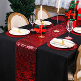 Snowkingdom 2Pcs Red Table Runner Roll Sequin Glitter Metallic Foil