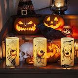 Halloween Flameless Flickering Candles with Timer Battery Operated