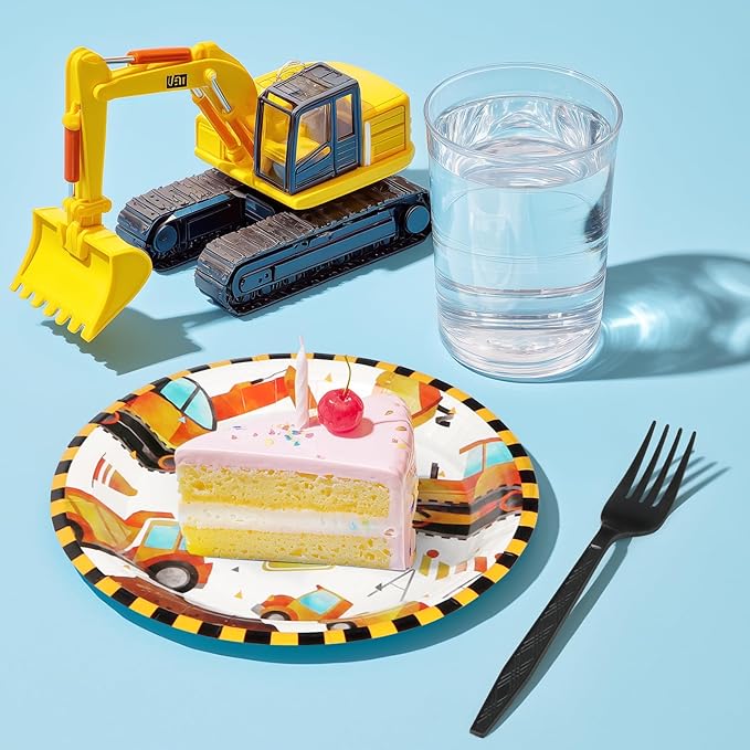 96Pcs Construction Birthday Party Supplies Construction Truck Paper
