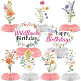 Rngmsi Flower Birthday Table Decorations - 9PCS Wildflower Spring