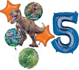 Jurassic Dinosaur World 5th Birthday Party Supplies Foil Balloon