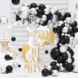 100pcs Black and Silver Balloons 12 Inch Metallic Silver and Black