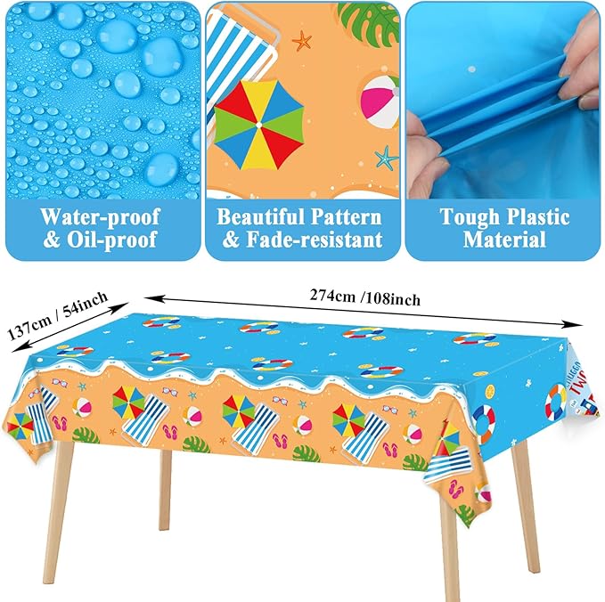 Summer Party Supplies Serves 24 Beach Luau Party Paper Plates