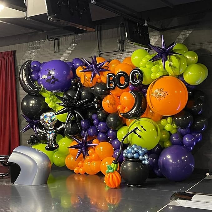Halloween Party Balloons, 67pcs 12 Inch Black Orange and Purple Green