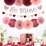 Pink Burgundy Red Valentines Day Galentines Party Decorations 22pcs