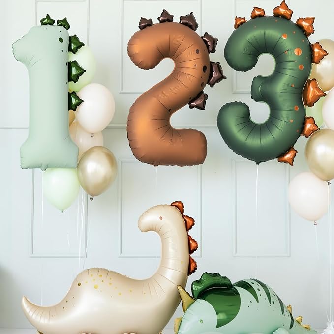 Dinosaur Number 3 Balloon PartyDeco 36 Inch Three Rex Balloons 3