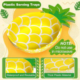 24 Pcs Yellow Pineapple Plates Hawaiian Tropical Luau Party Plates