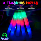 HONLYNE 44 PCS Foam Glow Sticks with 3 Modes Colorful Flashing, Foam