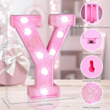 Pink Light Up Letters, LED Marquee Letters for Table, Small Glitter #2