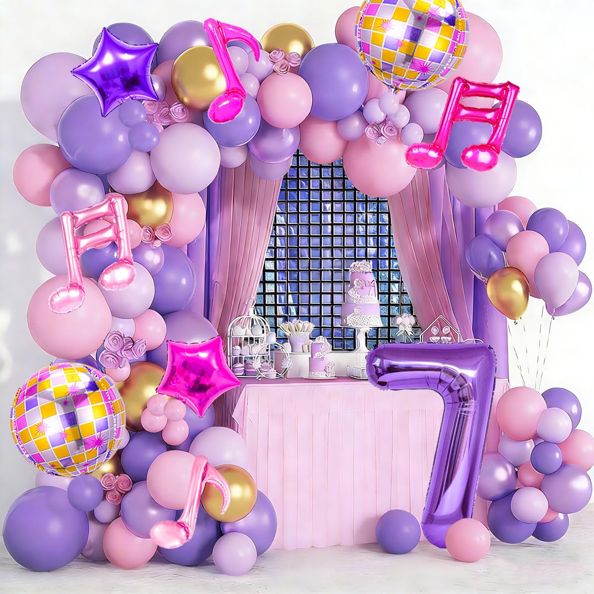 9Pcs Kpop Birthday Decorations - Kpop Music Balloons Hot Pink Mus 7