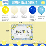 Royal Blue Yellow bridal shower lemon theme balloon arch kit with