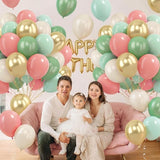Zesliwy Sage Green Pink Gold Balloons,50Pcs 12Inch Dusty Mint Green